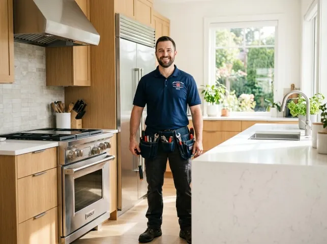 Appliance Repair Hero technician in a Bayville, NJ kitchen after an appliance repair